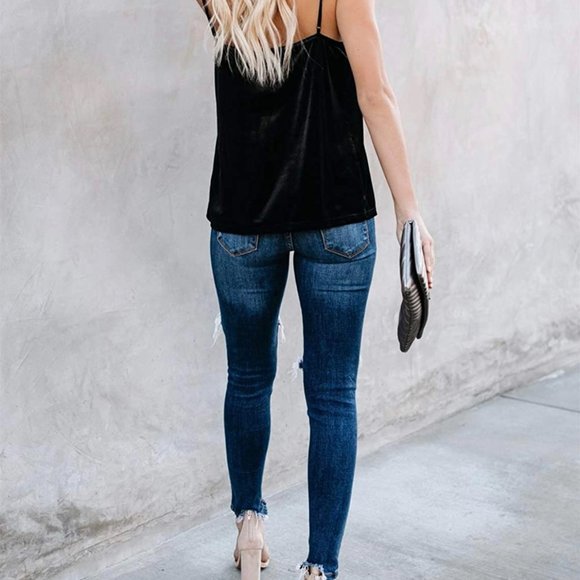 NWOT Lace Trim Velvety Cami - Picture 2 of 4